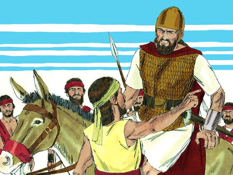 यारोबाम ने चालाकी से अपने कुछ सैनिकों को यहूदा की सेना के पीछे घात लगाने के लिए भेजा l राजा अबिय्याह और उसके सैनिक न केवल संख्या मे कम थे बल्कि फंस गए थे। वे आगे और पीछे से हमला करने वाले थे। – Slide número 14