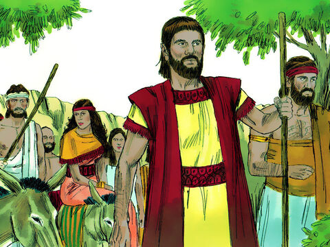 अब्राम ने आज्ञा का पालन किया और उन्होनों दक्षिण में कनानियों के देश की ओर यात्रा की। – Slide número 6