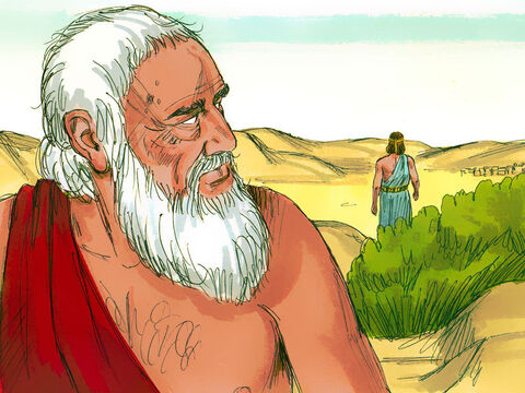 इसके बाद यहोवा अब्राहम के पास से चला गया और अब्राहम अपने तंबू मे वापस आ गया। – Slide número 22