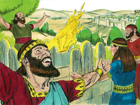 राजा अहाज (735-715 ईसा पूर्व) २० वर्ष की आयु में यहूदा का राजा बना। वह परमेश्वर को छोड़ कर बाल और अन्य झूठे देवताओं की आराधना करने लगा। देश के अन्य लोगों ने उसके दुष्ट उदाहरण का अनुसरण किया। – Slide número 1