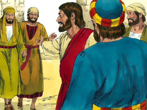 यीशु ने नतनएल को अपनी ओर आते देखकर उसके विषय में कहा, ’देखो, यह सचमुच इस्त्राएली है, इस में कपट नहीं।’ – Slide número 11