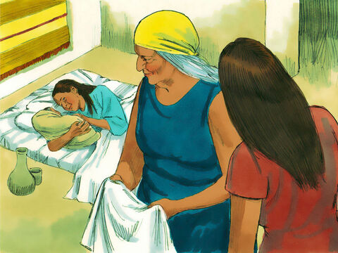 निर्गमन 1:15 इब्री स्त्रियों को बच्चे के जन्म में सहायता करने वाली दो धाईया थी उनके नाम शिप्रा और पूआ थे। – Slide número 8