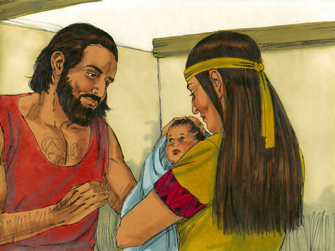 निर्गमन 2:1 जब लेवी के गोत्र के एक इब्री पुरुष और पत्नी के एक बच्चा हुआ तो उन्होंने उसे मिस्रियों से तीन महीने तक छिपा रखा। – Slide número 13