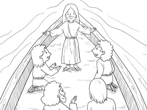 और जब वे नाव पर चढ़े, तो हवा थम गई। और जो नाव में थे, उन्होंने यीशु को दण्डवत् करके कहा, सचमुच तू परमेश्वर का पुत्र है। – Slide número 4