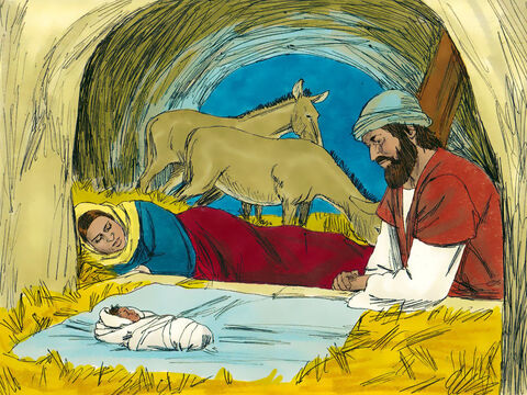 यीशु, संसार के उद्धारकर्ता ने पृथ्वी पर जन्म लिया जैसा कि परमेश्वर ने वादा किया था। – Slide número 16