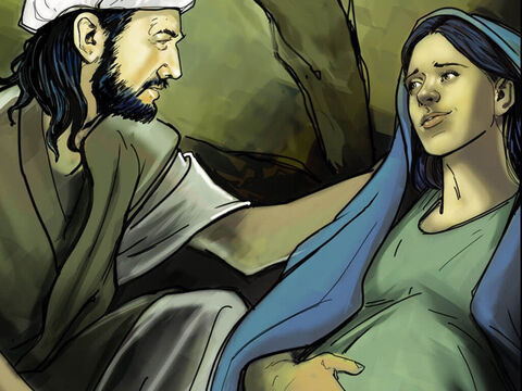 जोसेफ ने मरियम को जितना हो सके उतना सहज बनाया। – Slide número 7