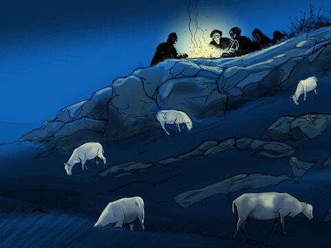 जिस रात यीशु का जन्म हुआ, बेथलहम के बाहर की पहाड़ियों में... – Slide número 1