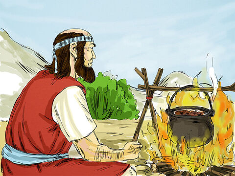 उसने मांस पकाने के लिए अपने जुताई के उपकरण जला दिए। अब उसके पास अपना काम जारी रखने का कोई रास्ता नहीं था। – Slide número 5