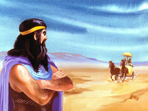 एलिय्याह भयभीत नहीं था और शांतिपूर्वक राजा के आने की प्रतीक्षा करता रहा। – Slide número 15