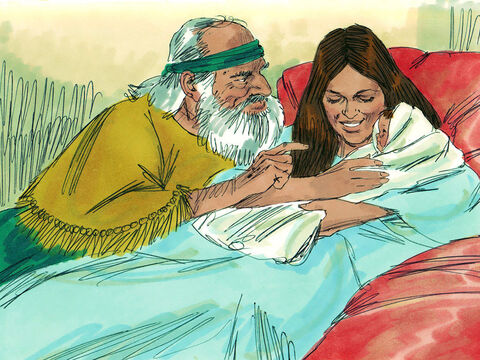 'है परमेश्वर के जन! कृपया, मुझे गुमराह मत करो!' उसने कहा। परन्तु वह स्त्री गर्भवती हुई, और एलीशा के कहने के अनुसार अगले वर्ष उसने एक पुत्र को जन्म दिया। – Slide número 5