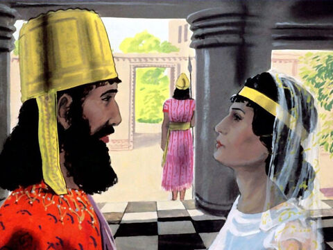 लेकिन फिर भी कोई नहीं जानता था कि एस्तेर यहूदी थी, राजा को भी नहीं। – Slide número 10
