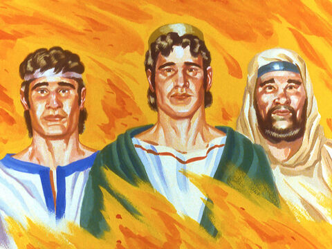 जब तीन इब्रानी लड़के भट्ठे से सकुशल बाहर निकल आए तो लोग चकित रह गए। – Slide número 42