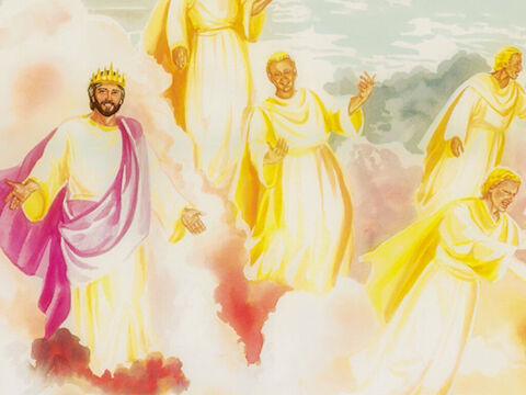 फिर उस से कहा, मैं तुम से सच सच कहता हूँ कि तुम स्वर्ग को खुला हुआ, और परमेश्वर के स्वर्गदूतों को ऊपर जाते और मनुष्य के पुत्र के ऊपर उतरते देखोगे॥ – Slide número 11