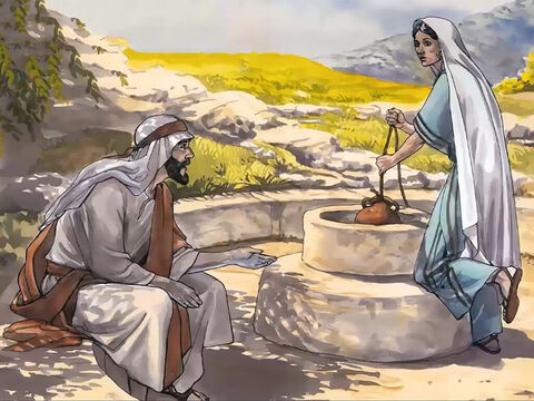 इतने में एक सामरी स्त्री जल भरने को आई: यीशु ने उस से कहा... – Slide número 5