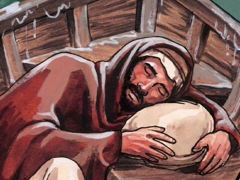 और यीशु सो रहा था। – Slide número 4