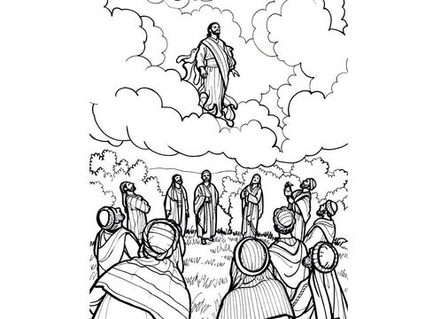 यीशु स्वर्ग में चढ़े और वापस लौटने का वादा किया। लूका 24:44-49, प्रेरितों के कार्य 1:10-11 – Slide número 9