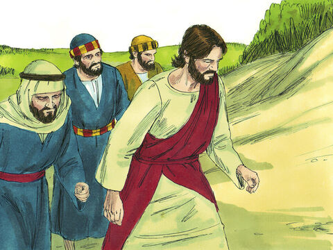 फसह का पर्व आने वाला था  यीशु अपने चेलों के साथ पहाडि़यों के मार्ग से होकर यरूशलेम जा रहा था। – Slide número 1