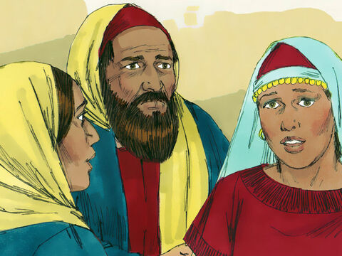 लाज़र अपनी दो बहनों मरियम और मार्था के साथ बैतनिय्याह में रहता था। – Slide número 1