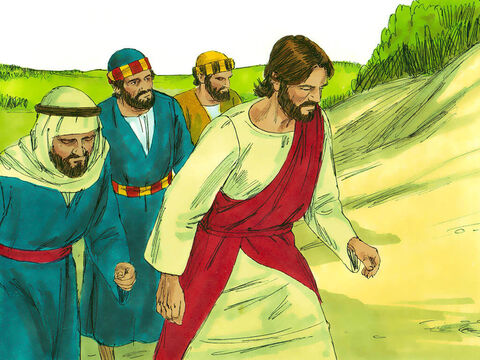 यीशु अपने चेलों के साथ यरूशलेम को जाते हुए सामरिया और गलील के बीच से होकर जा रहा था। – Slide número 1