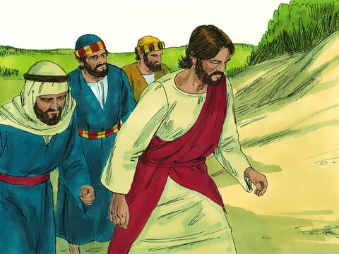 यीशु ने पतरस और याकूब और यूहन्ना को साथ लिया और एकान्त में किसी ऊंचे पहाड पर ले गया। – Slide número 1