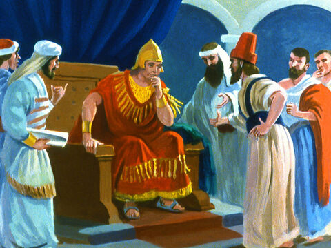 जब राजा ने योना के सन्देश के बारे में सुना तो वह जान गया कि उसने किस प्रकार परमेश्वर की आज्ञा का उल्लंघन किया था। – Slide número 31