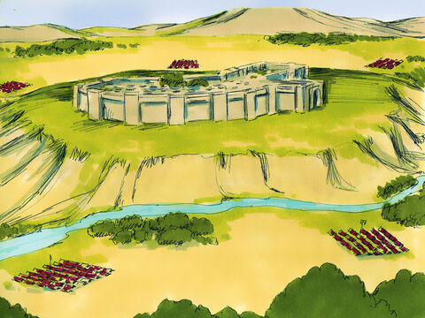 इस्राएली अब अपनी पहली चुनौती का सामना करने के लिए तैयार थे। उनके आगे यरीहो का भारी सुरक्षा वाला शहर था। – Slide número 9