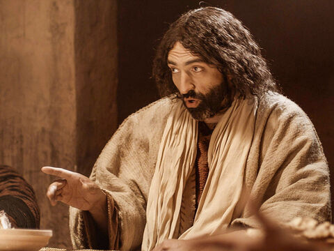 अपने शिष्यों के साथ अंतिम भोज में यीशु। (मत्ती 26:17-35, मरकुस 14:12-31, लूका 22:7-38, यूहन्ना 13:18-38) – Slide número 11