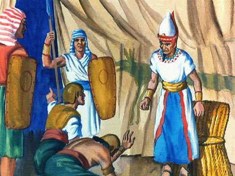 फिरौन को बताया गया कि किसी तरह इस्राएली भाग रहे हैं; उसने तुरंत उनका पीछा करने का आदेश दिया। – Slide número 38