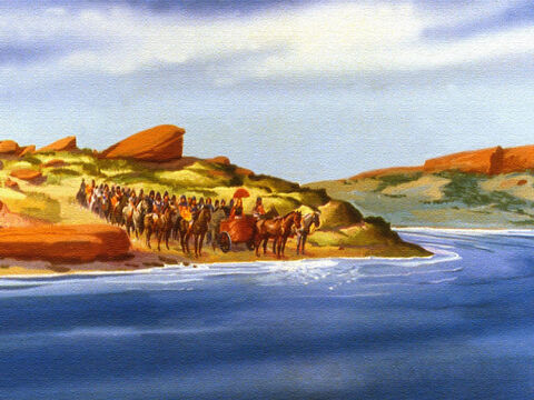 तब नामान और उसके जन यरदन नदी पर चले। – Slide número 45