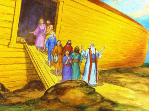 निश्चित रूप से, उसके कुछ ही समय बाद परमेश्वर ने नूह को उसके परिवार को ले जाने के लिए कहा ... – Slide número 44