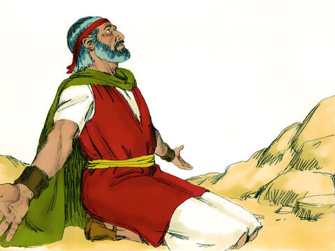 लेकिन जब मूसा थक गया और उसने अपने हाथ नीचे कर लिए... – Slide número 7