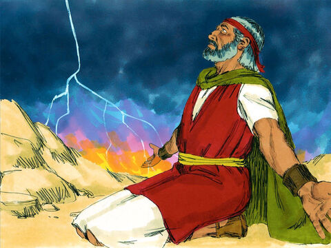उनकी अनाज्ञाकारिता से परमेश्वर इतना दुखी हुआ कि उसने मूसा से कहा कि वह उन्हें नष्ट करना चाहता है। – Slide número 10
