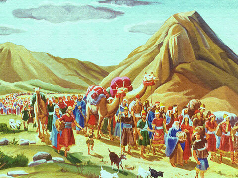 इस्राएल के लोग मिस्र देश को छोड़कर जा रहे थे। परमेश्वर ने उन्हें गुलामी के जीवन से मुक्त कर दिया था और उन्हें एक नए देश में ले जा रहा था जिसका उसने उनसे वादा किया था। – Slide número 1