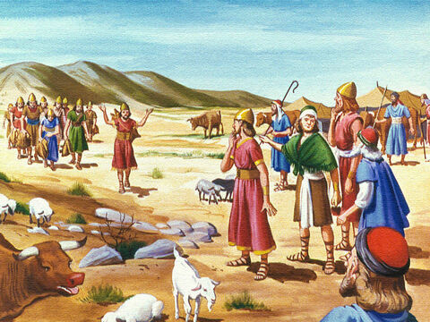 परमेश्वर से मुंह मोड़ने से इस्राएल के लोगों के लिए सभी प्रकार की समस्याएं उत्पन्न हुईं। उन्हें पानी नहीं मिला और वे और उनके जानवर बहुत प्यासे हो गए। – Slide número 6
