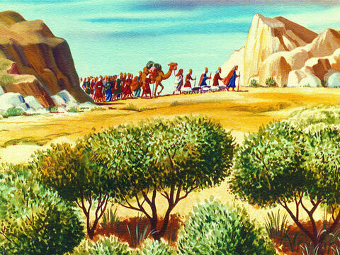 तब मूसा लोगों को एदोम से दूर ले गया, जब तक कि वे होरेब पर्वत पर न आ गए। तब उन्हें और भी बड़े खतरे का सामना करना पड़ा। – Slide número 15