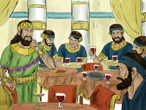एक राजा ने अपने पुत्र के विवाह के लिए भोज का आयोजन किया। – Slide número 2
