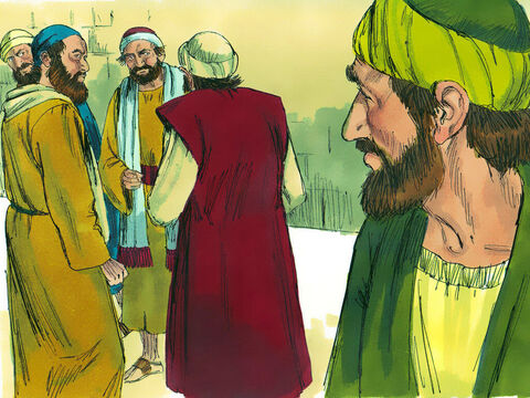 शाऊल यरूशलेम लौट आया जहाँ उसने चेलों से मिलने की कोशिश की। परन्तु वे सब उससे डरते थे, यह विश्वास न करते हुए कि वह वास्तव में एक शिष्य था। – Slide número 21
