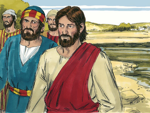 पतरस ने देखा कि यूहन्ना उनके पीछे आ रहा है। 'भगवान, उसके बारे में क्या?' उसने पूछा।<br/>'अगर मैं चाहता हूं कि वह मेरे लौटने तक जीवित रहे, तो इससे आपको क्या मतलब? यीशु ने उत्तर दिया। तुम्हें मेरा अनुसरण करना होगा।' – Slide número 16
