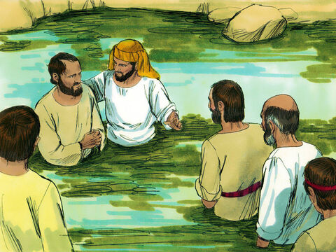बहुत से सामरियों ने यीशु पर विश्वास किया और बपतिस्मा लिया। – Slide número 5