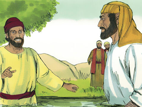 शमौन भी जादू-टोने से दूर हो गया, उसने यीशु पर विश्वास किया और बपतिस्मा लिया। वह फिलिप्पुस के पीछे-पीछे गया, जहाँ कहीं भी वह गया, उन आश्चर्यकर्मों को देखकर चकित हुआ। – Slide número 6