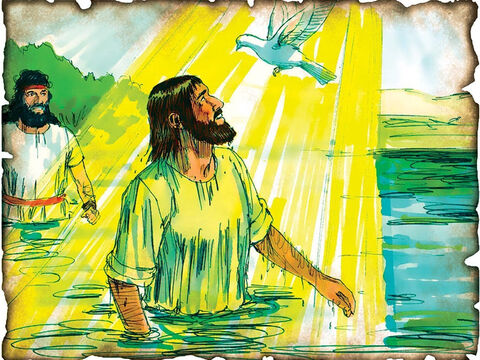 यीशु को यूहन्ना बप्तिस्मादाता द्वारा बपतिस्मा दिया गया है! 27 ई. यूहन्ना 1 और मत्ती 3: यीशु को यूहन्ना बप्तिस्मादाता द्वारा बपतिस्मा दिया जाता है ताकि परमेश्वर के छुटकारे के वादे को पूरा किया जा सके, जैसा कि यूहन्ना ने घोषणा की, “देखो! परमेश्वर का मेम्ना जो संसार के पापों को हर लेता है!” – Slide número 36