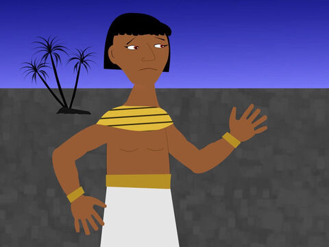 मूसा इतना क्रोधित था कि जब उसे लगा कि कोई नहीं देख रहा है तो उसने उस मिस्री को मार डाला और रेत के नीचे दबा दिया। – Slide número 9