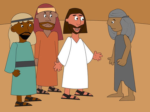 यीशु ने पूछा, 'क्या मैं ने दस मनुष्यों को चंगा नहीं किया? बाकी नौ कहाँ हैं? यह आदमी यहूदी नहीं बल्कि अजनबी, सामरी है। क्या वह परमेश्वर की स्तुति करने वाला यह एकमात्र व्यक्ति है?' – Slide número 5