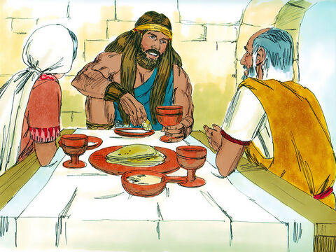 परमेश्वर ने शिमशोन को आशीष दी और उसमें परमेश्वर का आत्मा रहने लगा। उसके बाल नहीं काटे गए और उसने कोई अशुद्ध भोजन नहीं खाया। – Slide número 11