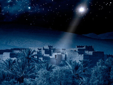 स्वर्गदूत बेथलहम के पास चरवाहों को यीशु के जन्म के बारे में बताते हैं। (लूका 2:8-21) – Slide número 9