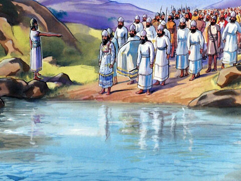 मूसा के मरने के बाद यहोशु इस्राएल के १२ गोत्रों को कनान में ले गया। – Slide número 40