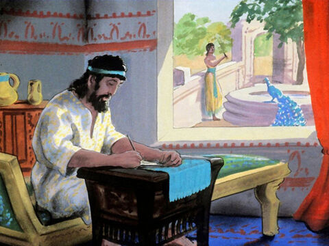 राजा सुलेमान ने भी नीतिवचन और गीत लिखे। उसने सभोपदेशक की पुस्तक भी लिखी। – Slide número 54