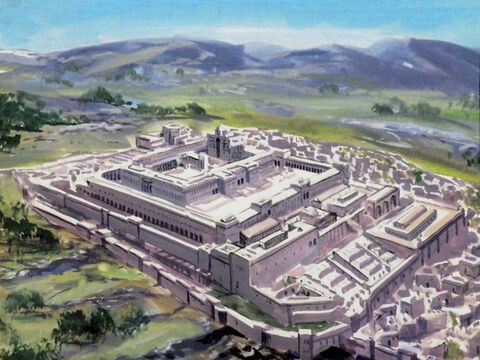 हेरोदेस के अधीन, ईसा से 19 साल पहले, तीसरे मंदिर का पुनर्निर्माण शुरू हुआ। – Slide número 57